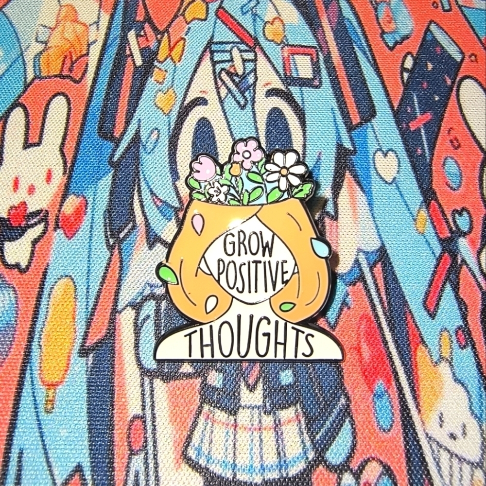 Colorful Enamel Pin with Positive Message